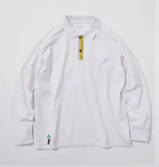 桑和 BEAMS リンガーポロ 1715 - 50 ホワイト ポロシャツ リンガーTシャツ アスレチックウェア CVC鹿の子長袖ブルゾン シャツ