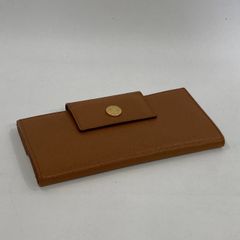 美品 ブルガリ 長財布 Wホック レザー キャメル クラシコ ゴールド金具 