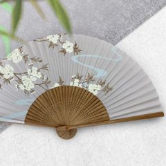 扇子 女性用 紙せんす 桜流水 メール便限定 送料無料 紙箱サービス 名入れ 可能 毛筆 代筆 無料 レディース 婦人 母の日 敬老の日 浴衣 .扇子.