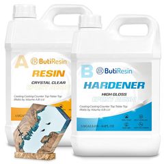 ButiResin エポキシ樹脂 二液性レジン液 大容量 1 gallon/4.3 kg エポキシレジン 2液性レジン液 ハードタイプ セルフレベリング 各種DIY用 epoxy resin 0