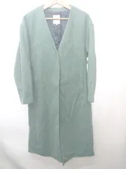 ◇ ⊇ LEPSIM レプシィム シンプル 長袖 ノーカラー コート サイズL グリーン系 レディース E  【1507010004527】