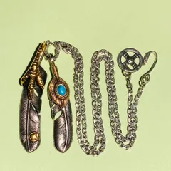 特大金爪&ターコイズ フェザーネックレス