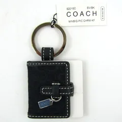 【極美品】COACH キーリング ピクチャーフレーム シグネチャー ブルー青 コーチ キーリング ピクチャーフレーム 未使用 シグネチャー