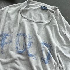 90〜00s Polo by Ralph Lauren ジャンク POLOプリントTシャツ　グレー