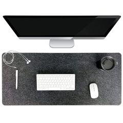 FUGEST フェルトマウスパッド マウスパッド フェルトシート マウスパッド フェルトパッド 滑り止めボトム 大型 90×40cm 大型サイズ キーボードパッド オフィス用デスクマウスパッド (濃い灰色) 1