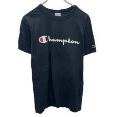 Champion ロゴTシャツ M ブラック チャンピオン プルオーバー シンプル カットソー 古着卸 アメリカ仕入 a704-5309