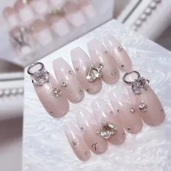 ネイルチップ ネイルパーツ 指輪ネイル マグネットネイル フレンチネイル Vフレンチ 白フレンチ ちゅるんネイル オタクネイル 推し活 推しネイル ハートネイル キラキラネイル ギャルネイル ロングネイル スナ系 フレンチガーリー ワンホンネイル 韓国ネイル