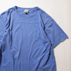90's 00's LLビーン LLBEAN クルーネック ソリッドカラー コットン Tシャツ 半袖 (L) 青系 無地 ヘビーウェイト 90年代 旧タグ オールド　アメリカ古着 USED  ビンテージ ヴィンテージ