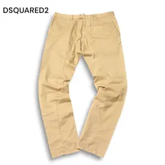 国内正規★ DSQUARED2 ディースクエアード 通年 ロゴ刺繍★ ストレッチ テーパード チノ パンツ Sz.48 メンズ
