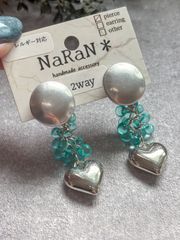 563≫レトロボタンの2wayピアス
