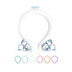 【新着商品】シズカウィル AQUARING アクアリング クールリング 28度自然凍結 クールネックリング 首掛け 冷却グッズ 熱中症対策 アイスネックリング 夏 暑さ対策 冷感 ネッククーラー ホワイト Mサイズ 1個入り 1