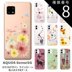 種類8:1403　ムーンラビット AQUOS Sense5G アクオスセンス5G SH-53A SHG03 らふら 名入れ スマホケース ラインストーン カラフルプリント