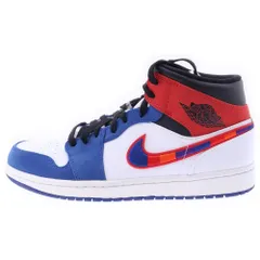 NIKE (ナイキ) AIR JORDAN 1 MID WHITE/BLUE/RED エアジョーダン 1 ミッドカットスニーカー マルチ US10/28cm 852542-146