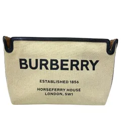 BURBERRYS バーバリー 8014814 クラッチバッグ セカンドバッグ クラッチポシェット キャンバス レザー ブラック ベージュ系