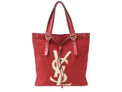 YSL イヴサンローラン 本革 スタッズ 赤系 カハラ トートバッグ ■希少■ YSL イヴサンローラン 本革 スタッズ 赤系 カハラ トートバッグ