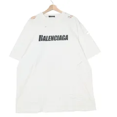 バレンシアガ BALENCIAGA　デストロイ加工ロゴプリントTシャツ デストロイ加工ロゴプリントTシャツ | BALENCIAGA