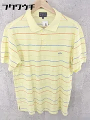 ◇ pearly gates パーリーゲイツ ボーダー 鹿の子 半袖 ポロシャツ サイズ6 イエロー メンズ 【中古】 【1002801225933】