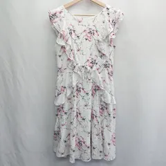 ◇ ⊂ Sweet Mommy スウィートマミー 花柄 ノースリーブ ロング丈 ワンピース サイズM ホワイト系 レディース E  【1501230003773】