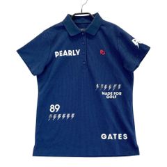 372 新品 パーリーゲイツ 日本製 半袖ポロシャツ ネイビー サイズ0 S