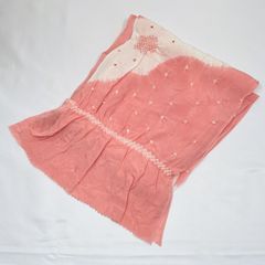帯揚げ　白ピンク絞り　197