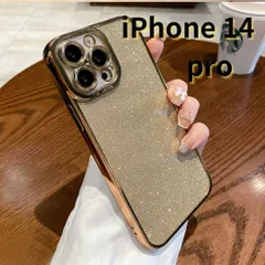 ［ショップス］iPhone14 pro スマホケース ラメ キラキラ 携帯ケース クリア シンプル 軽量 おしゃれ かわいい 金 ゴールド E015　E