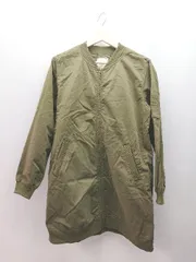 ◇ HEART MARKET ロング丈 ジップアップ ミリタリー カジュアル 長袖 ブルゾン サイズL カーキ レディース E  【1310130041439】