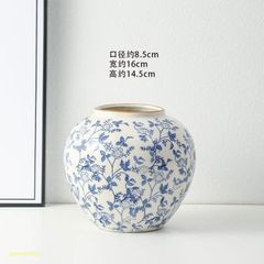 清康熙鯖山水人物獅子頭将軍缶 景徳鎮 陶磁器 装飾品 現代工芸品