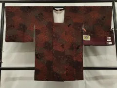 輪奈ビロード ロングコート地 寿光織 朱・緋色 正絹 反物