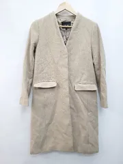 ◇ UNTITLED アンタイトル ノーカラー ウール混 キレイめ フロントボタン 長袖 コート サイズ1 ベージュ レディース P  【1403110013110】のサムネイル