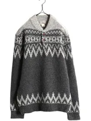 【お得なクーポン配布中!】 00s エルエルビーン ヘンリーネック ラム ウール ニット セーター メンズ M / 古着 LLBEAN 00年代 オールド ノルディック 総柄 アウトドア