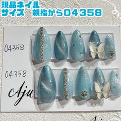 現品 韓国 マグネットネイル 蝶々 ネイルチップ