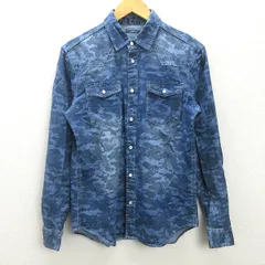 G■ジェイフェリー/J.FERRY デニムシャツ/ウエスタンシャツ カモフラ柄【48】紺系/men's/111【中古】■のサムネイル