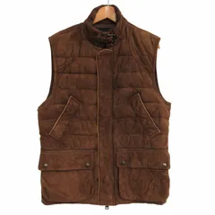 アールエルエックス ラルフローレン RLX RALPH LAUREN 希少 スエード ダウンベスト ダウンジャケット 山羊革 ゴートスキン チンストラップ 比翼 茶 ブラウン S