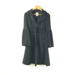 ナネットレポー nanette lepore コート ロング ツイード デザイン袖 ポケット 黒 こげ茶系 2サイズ 966895のサムネイル