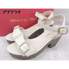 ◇ ◎ Oriental Traffic オリエンタルトラフィック アンクルストラップ ヒール サンダル サイズM ベージュ レディース 【中古】 【1101290000813】