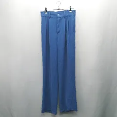 ◇ Θ me+em select ミームセレクト スラックスパンツ サイズL ブルー レディース E  【1410100066940】