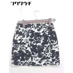 ◇ ●未使用● ◎ BARAK タグ付き 総柄 ミニ タイト スカート サイズ99 ブラック ホワイト レディース  【中古】 【1111240007663】