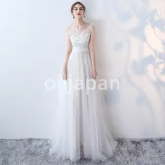 新品 ウエディングドレス ウェディングドレス 二次会 ドレス 花嫁 aライン 白 ワンピース 結婚式 演奏会 フォーマルドレス サッシュリボン kkkmubのサムネイル