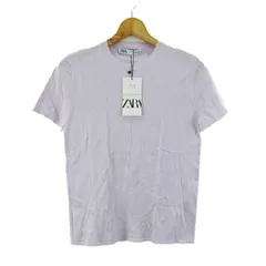ザラ ニット トップス 半袖 クルーネック サマーセーター 未使用品 レディース Mサイズ パープル ZARA