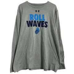 UNDER ARMOUR 長袖 プリント Tシャツ L グレー アンダーアーマー スポーツ 薄手 ロンT ロングTシャツ 古着卸 アメリカ仕入 a612-7132