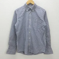 H■ユナイテッドアローズ/UNITED ARROWS GLR ギンガムチェック柄 長袖BDシャツ【L】紺白/MENS■105【中古】