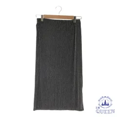 ☆美品☆ H&M エイチアンドエム スカート タイト ひざ下 ウエストゴム ストライプ レディース ブラック ストライプ US S 901-6059 送料無料 古着