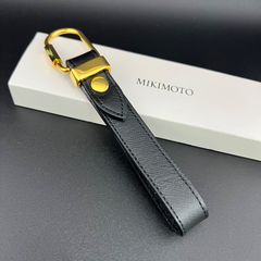 ミキモト MIKIMOTO ストラップ ゴールド金具 レザー キーホルダー