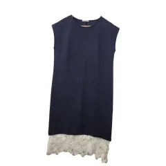 OPAQUE CLIP ネイビー レース ワンピース ポリエステル ブレンド