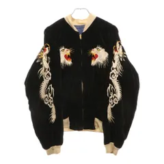 VINTAGE (ヴィンテージ) 50s VINTAGE JAPAN SOUVENIR JACKET 別珍 龍 鳥 虎 スカジャン リバーシブル スーベニアジャケット ブラック/ホワイト
