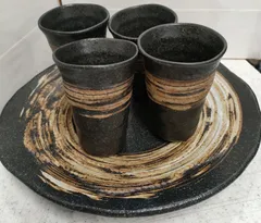 ★陶器のお皿＆カップ4客