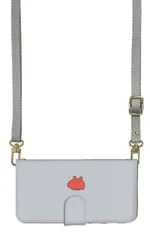 iPhone14plus ケース 手帳型 アイフォン14 プラス スマホケース スマホショルダー レザー ストラップ メンダコ ワンポイント かわいい 調節可能 130cm  カラー06