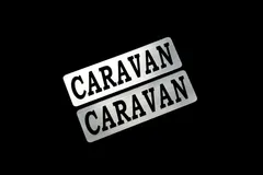 EE-700-2 CARAVAN 銀黒 アクリル2層ステッカー日産 キャラバン E24 E25 E26 NV350 前期 後期 モデリスタ 2枚1セット