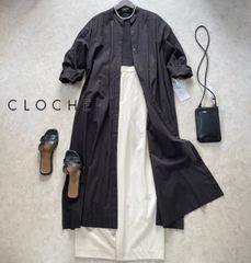 新品clocheコットンシアーシャツカーディガン黒コットンシャツワンピース長袖シアーシャツ