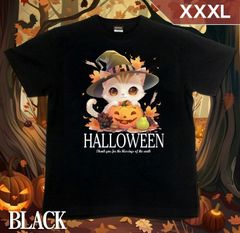 GENJU XXXL 사이즈 할로윈 고양이 고양이 호박 유령 열매의 가을 가장 남성 티셔츠 반소매 HALLOWEEN Harvest Festival